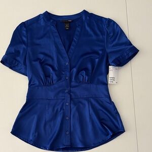 H&M Royal Blue Satin Blouse